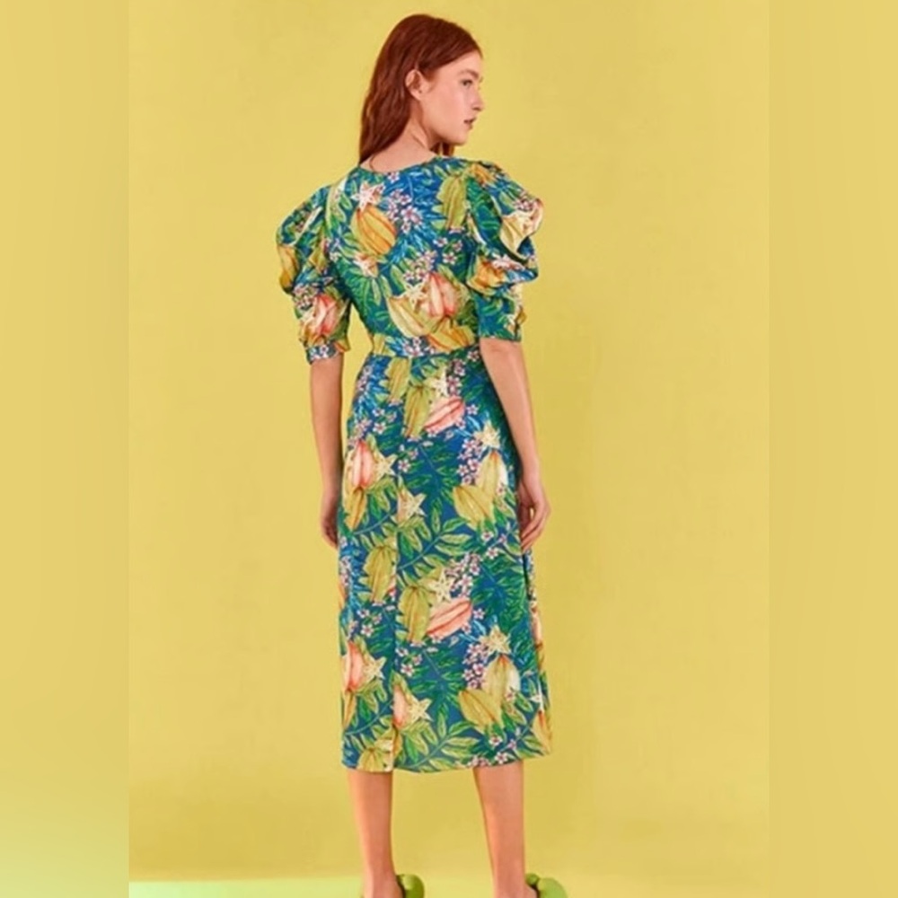 Farm Rio Star Fruits Midi Dress Size XS - Picture 2 of 10
